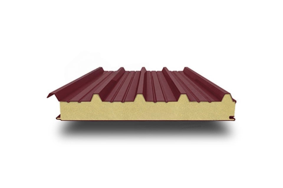 Кровельная сэндвич-панель с минеральной ватой, 1000х180 мм, 0.5/0.5, Текстурированный полиэстер